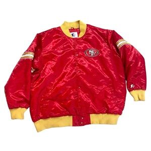 San Francisco 49ers Jacket 4XL Red Satin Vintage Rare Starter NFC